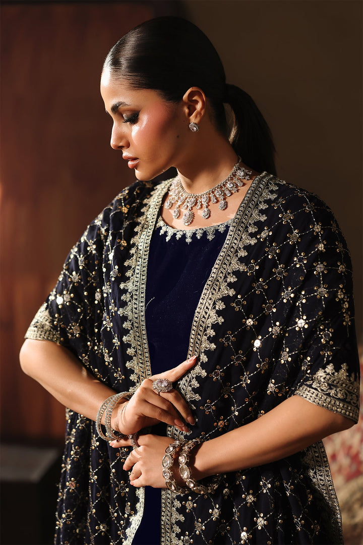 Velvet Blue Stitched Suit - Charizma