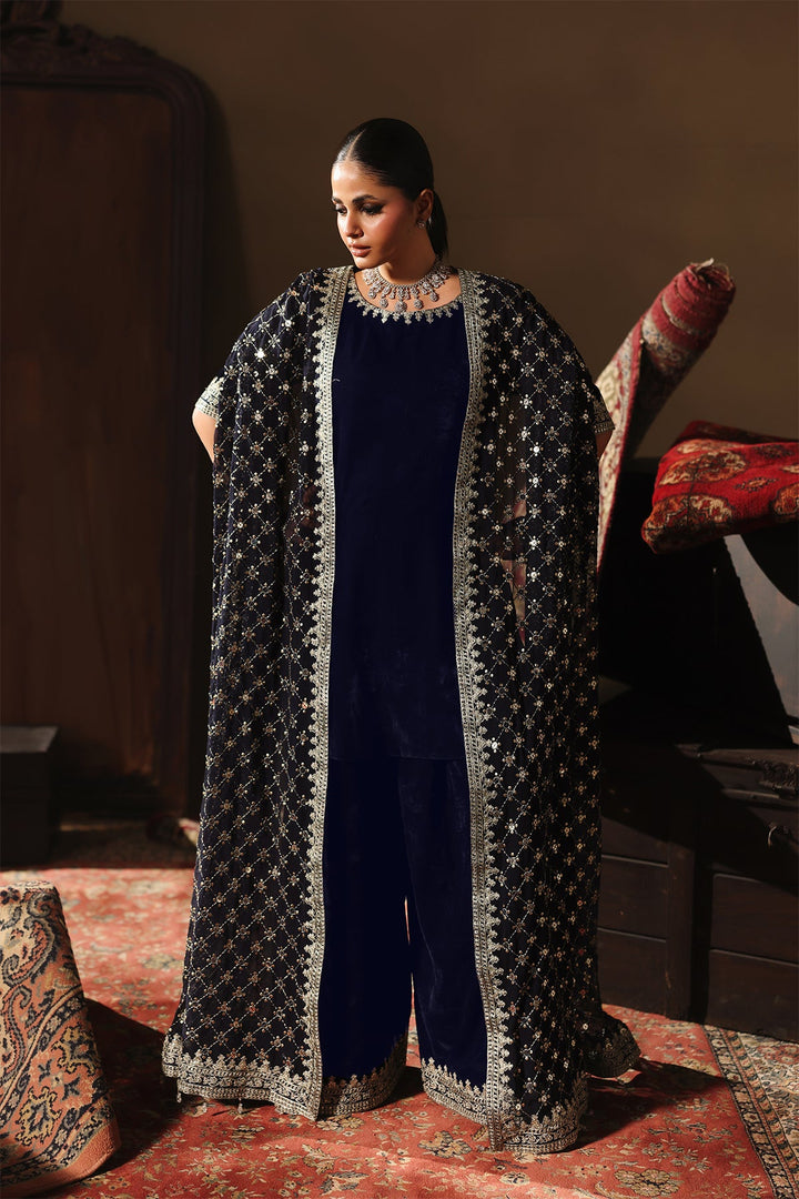Velvet Blue Stitched Suit - Charizma