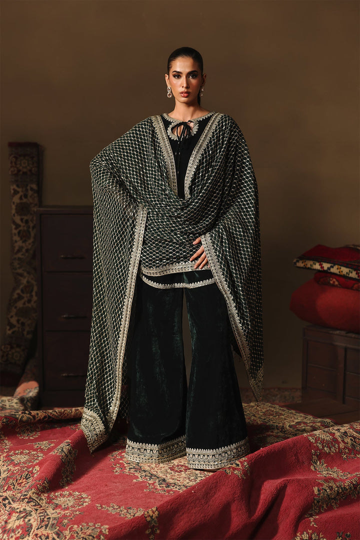 Velvet Green Stitched Suit - Charizma