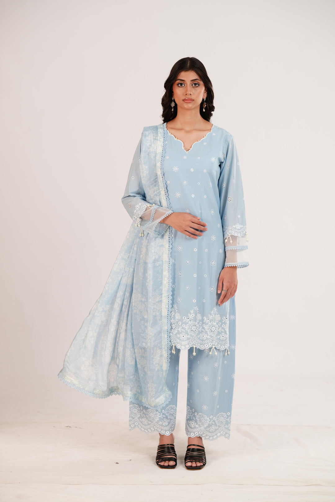 Whispy Blue - Cross Stitch Premium Lawn Stitched