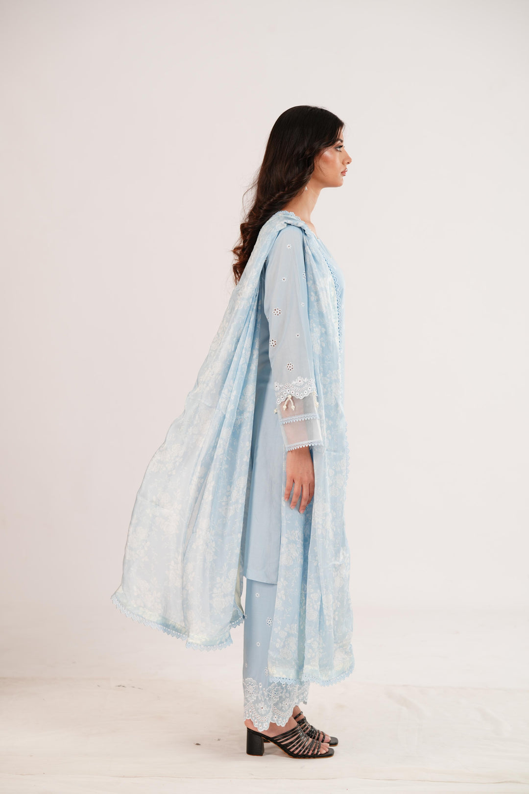 Whispy Blue - Cross Stitch Premium Lawn Stitched