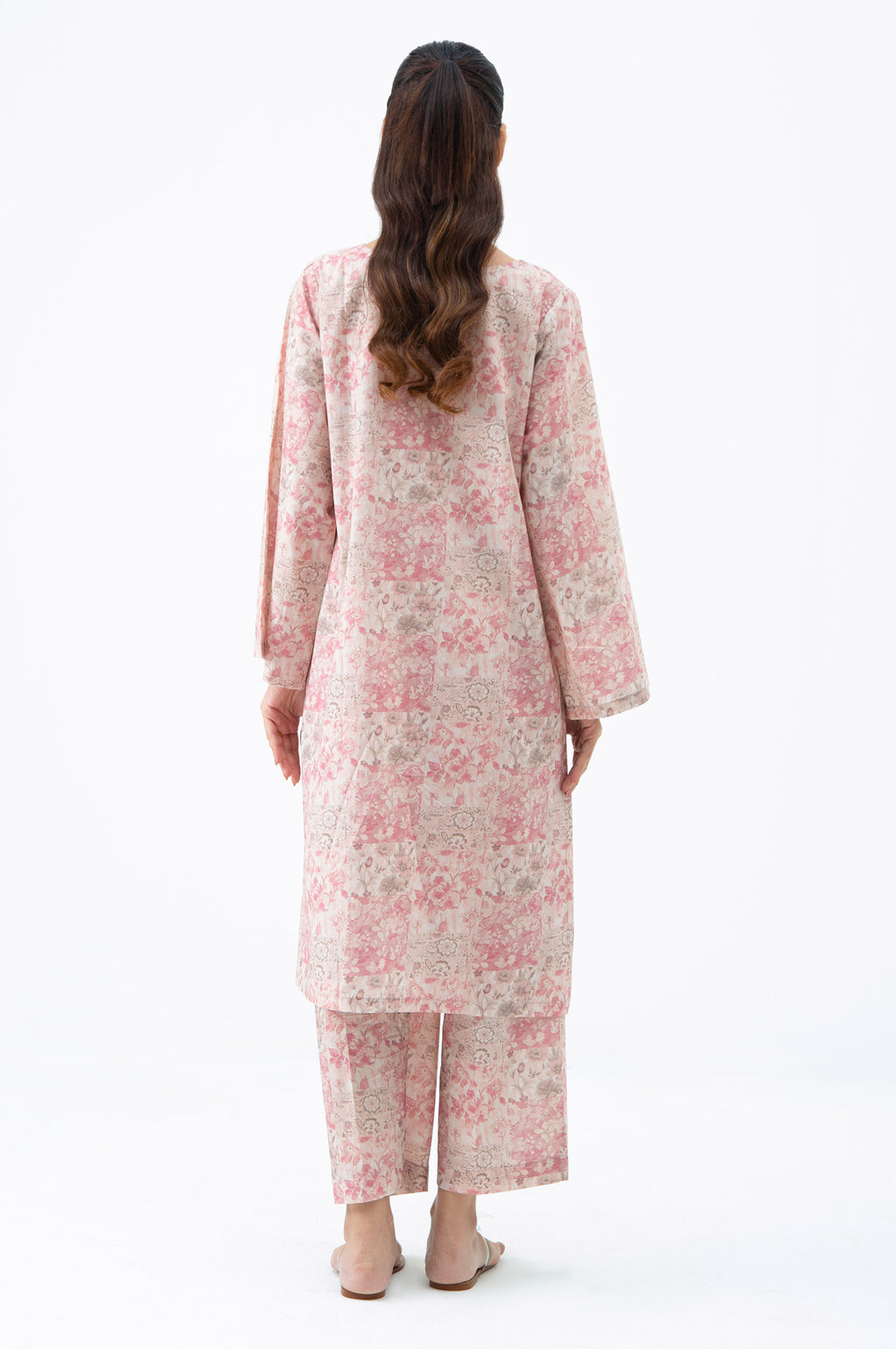 Cotton Linen Viscose Pink Stitched Suit - Zeen