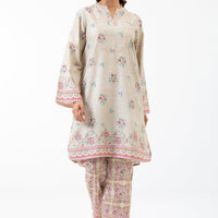 Cotton Linen Viscose Multi Stitched Suit - Zeen