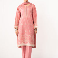 Lawn Pink Stitched Suit - Zeen