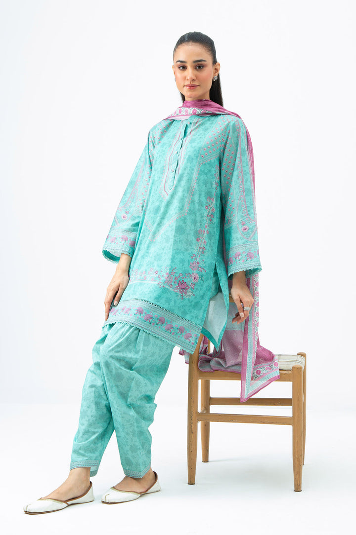 Lawn Green Stitched Suit - Zeen