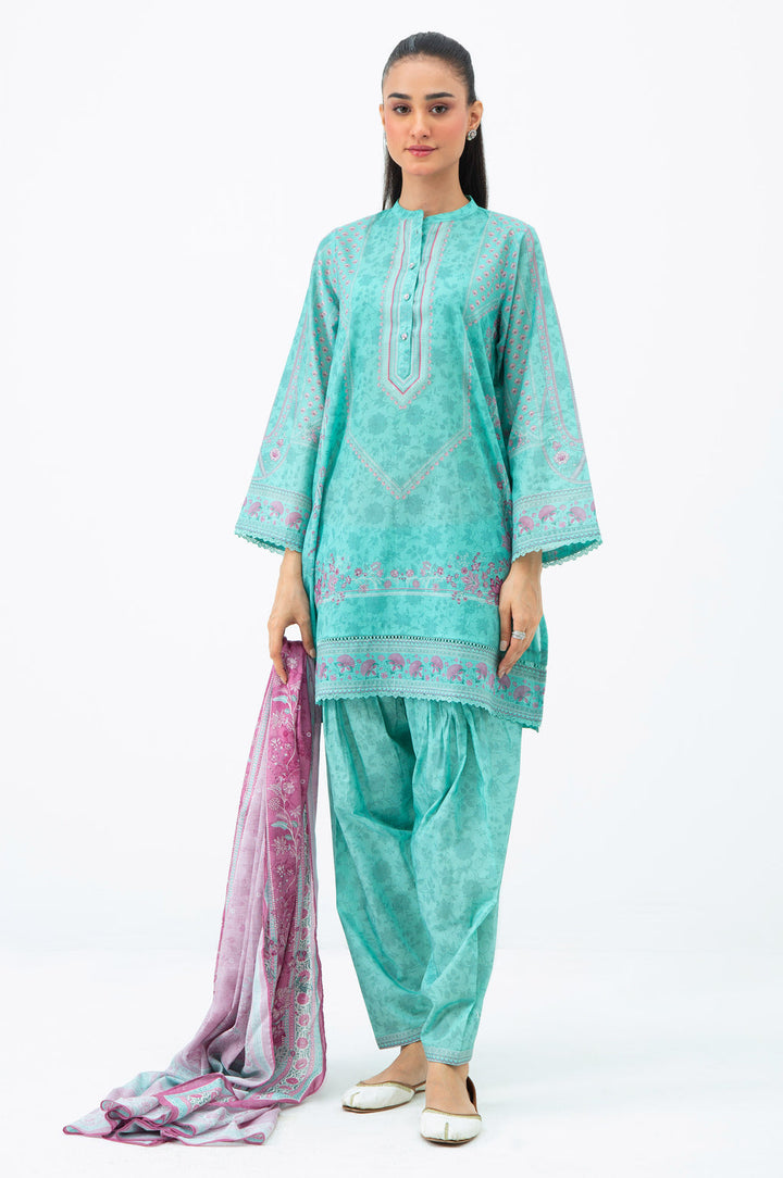 Lawn Green Stitched Suit - Zeen