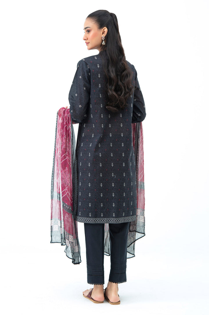 Lawn Black Stitched Suit - Zeen