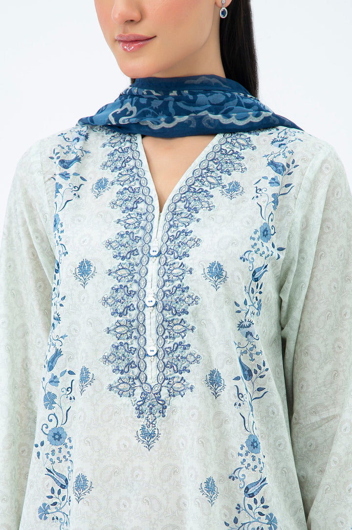 Lawn Grey Stitched Suit - Zeen
