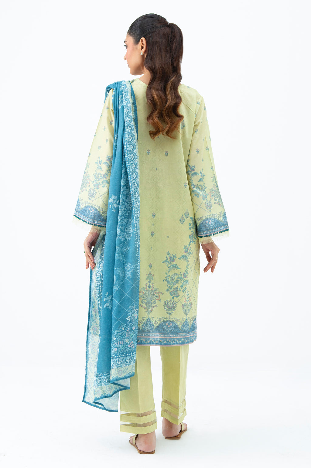 Embroidered Lime Stitched Suit - Zeen