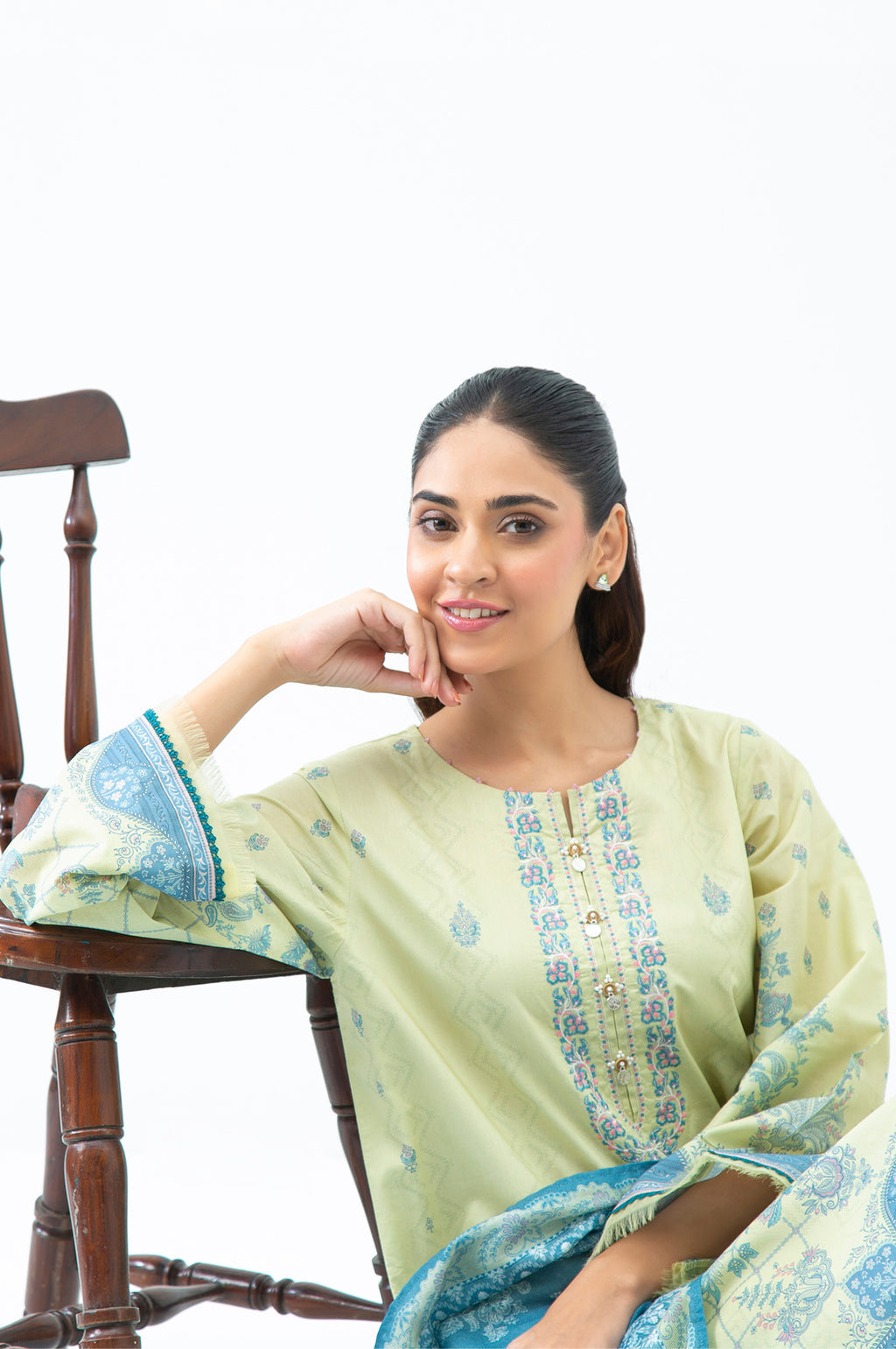Embroidered Lime Stitched Suit - Zeen