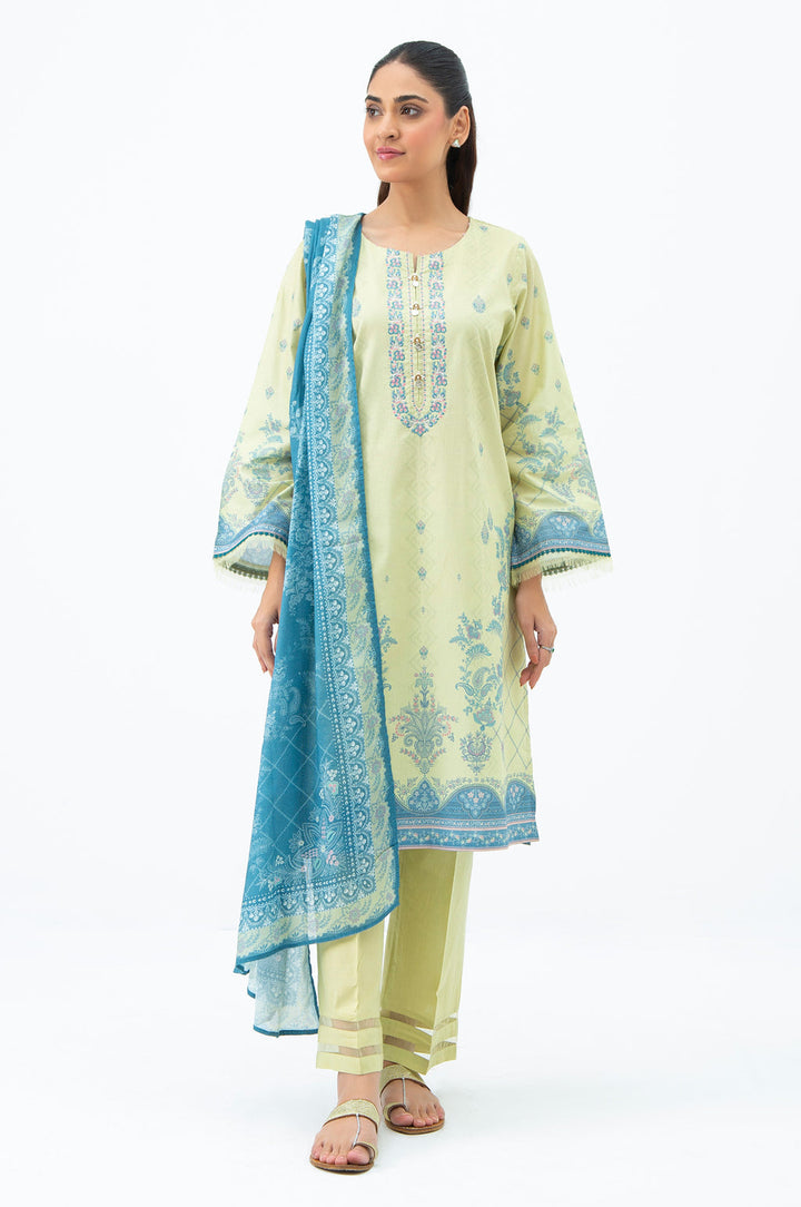 Embroidered Lime Stitched Suit - Zeen