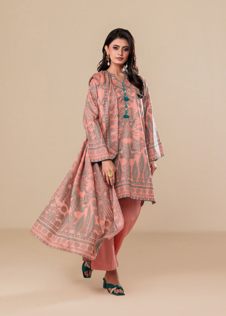 Jacquard Peach Stitched Suit - Bonanza