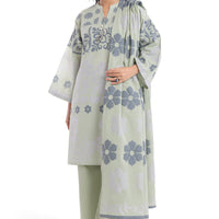Jacquard Mint Green Stitched Suit - Bonanza