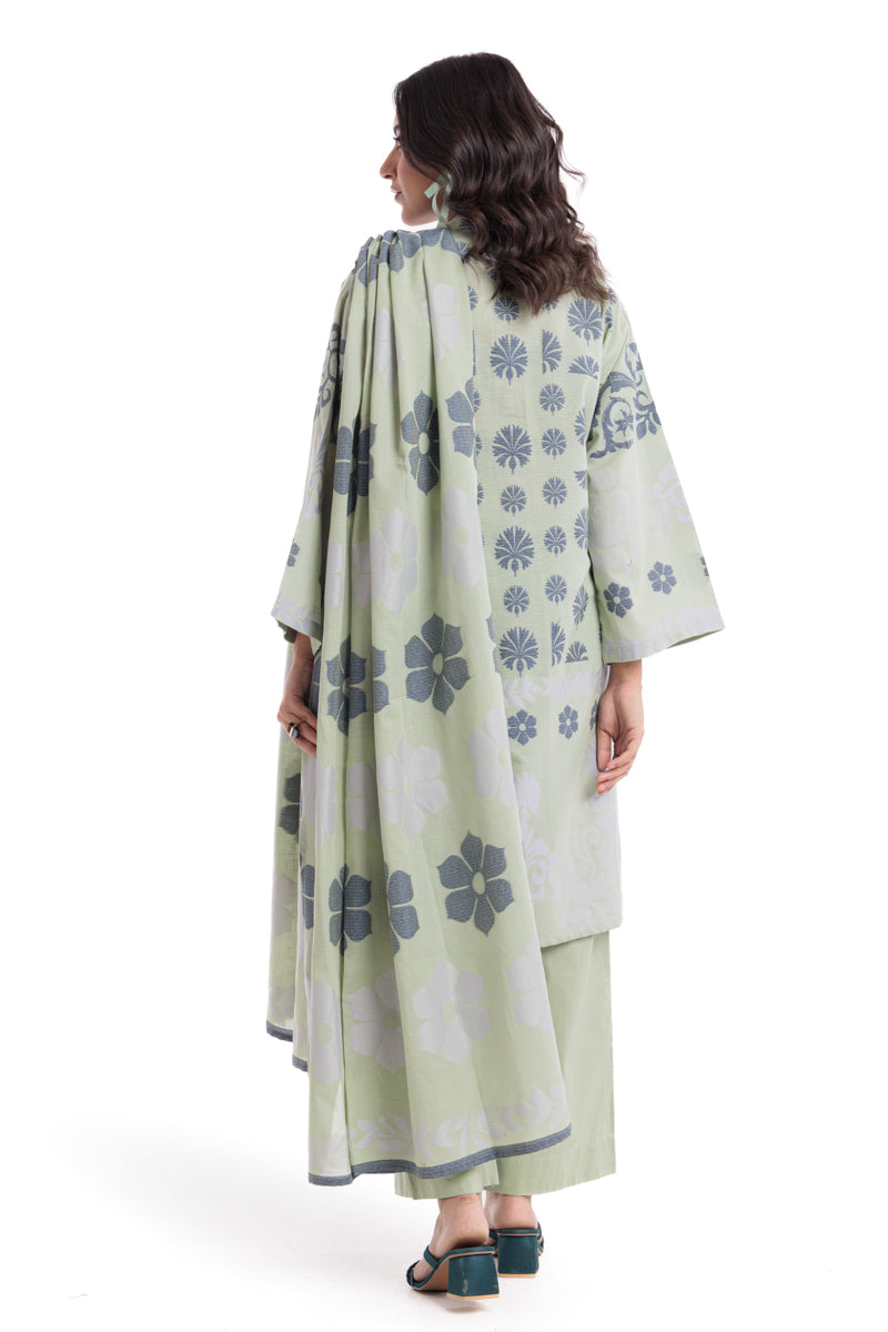 Jacquard Mint Green Stitched Suit - Bonanza
