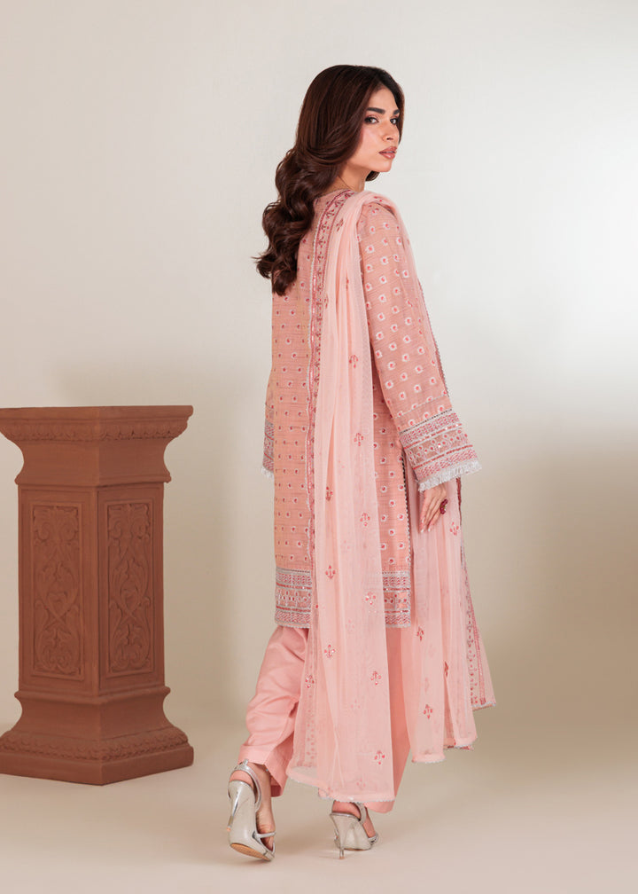 Jacquard Pink Stitched Suit - Bonanza