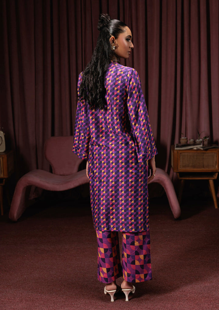 Cambric Purple Stitched Suit - Bonanza