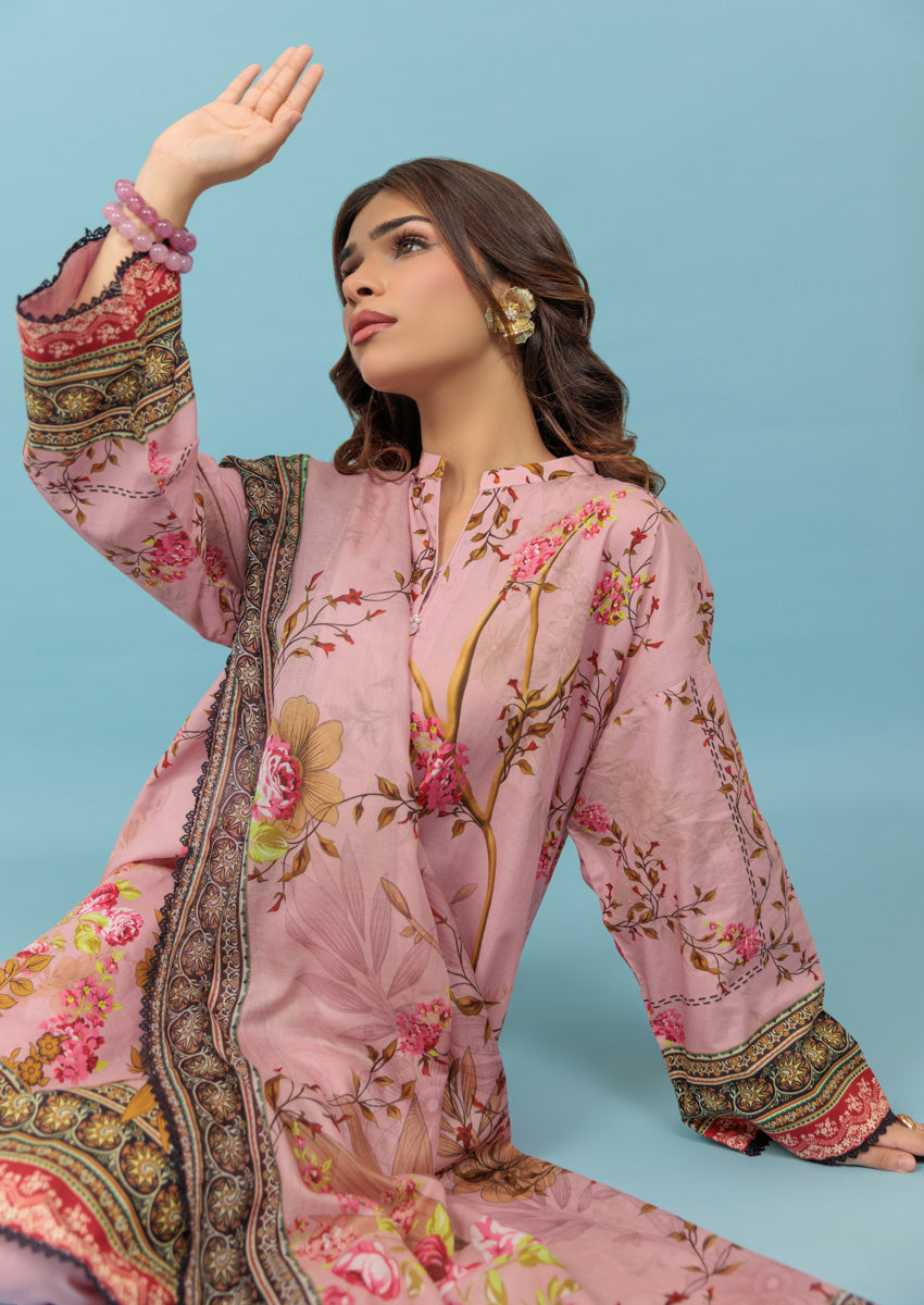 Lawn Pink Stitched Suit - Bonanza