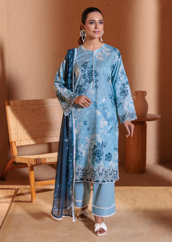 Lawn Blue Stitched Suit - Bonanza