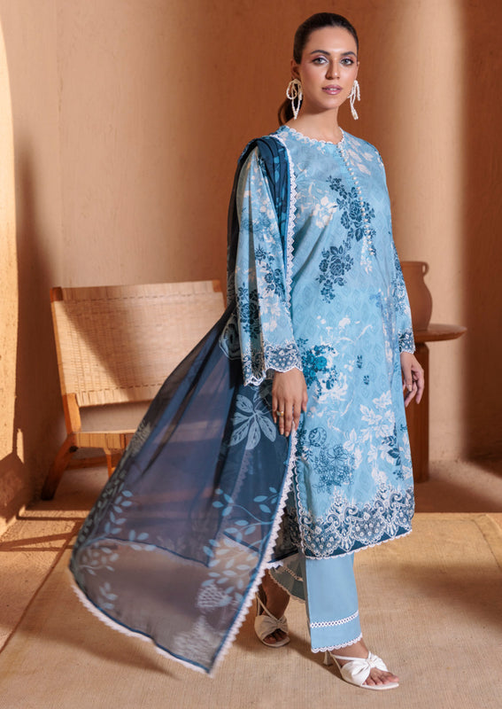 Lawn Blue Stitched Suit - Bonanza
