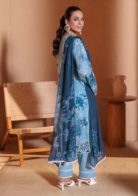 Lawn Blue Stitched Suit - Bonanza