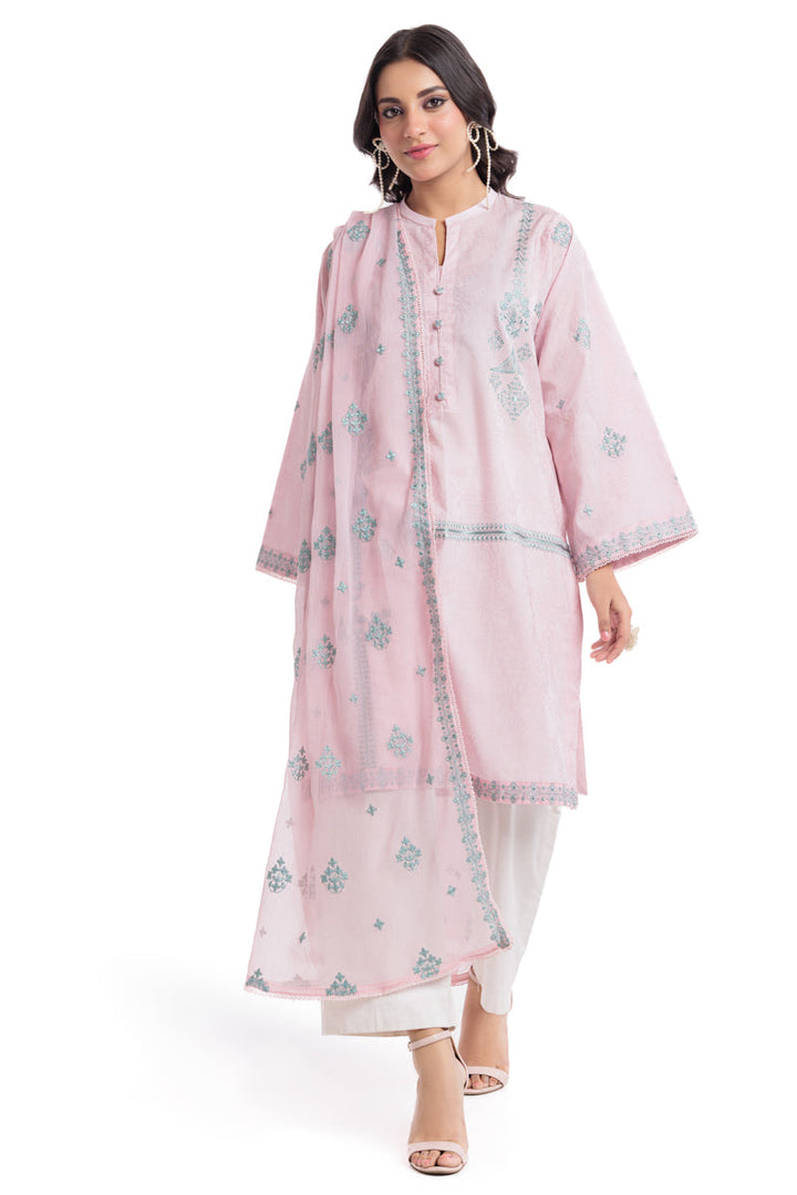 Jacquard Light Pink Stitched Suit - Bonanza