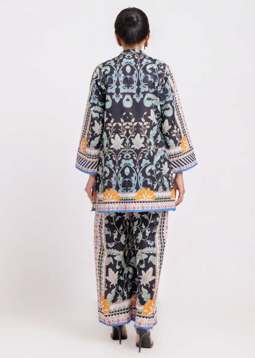 Khaddar Black Stitched Suit - Bonanza