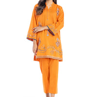 Slub Orange Stitched Suit - Bonanza