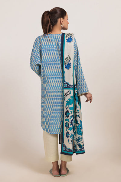 Printed Light Weight Khaddar Beige Stitched Suit - Bonanza