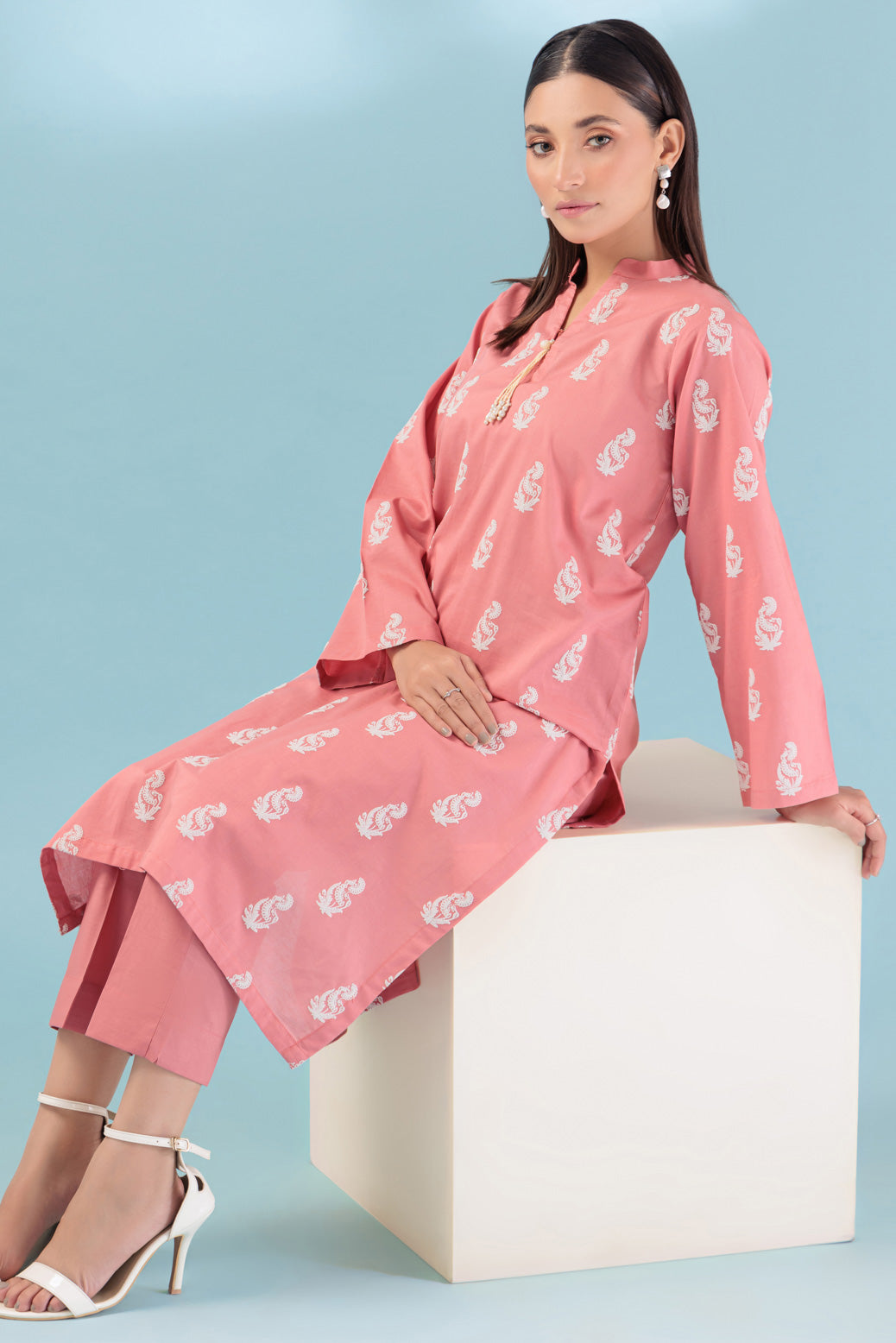 Cambric Pink 2 Piece Stitched Suit - Bonanza