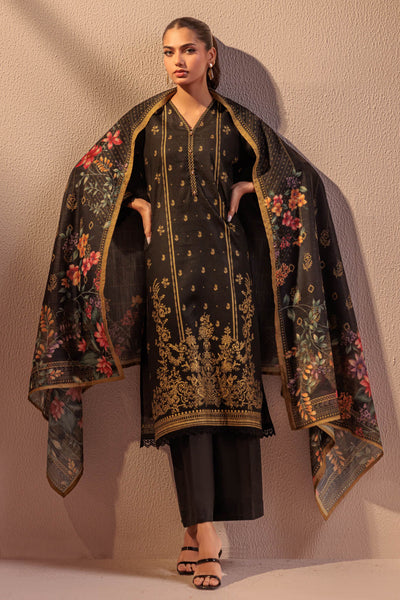 Printed Ayudia Black Stitched Suit - Bonanza