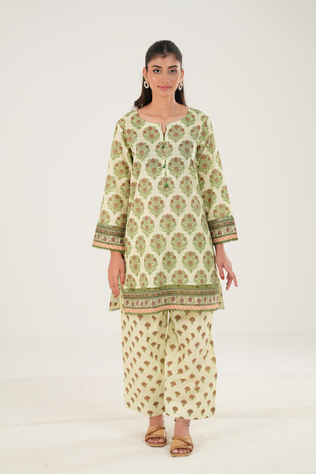 Lawn Off White Stitched Suit - Zellbury