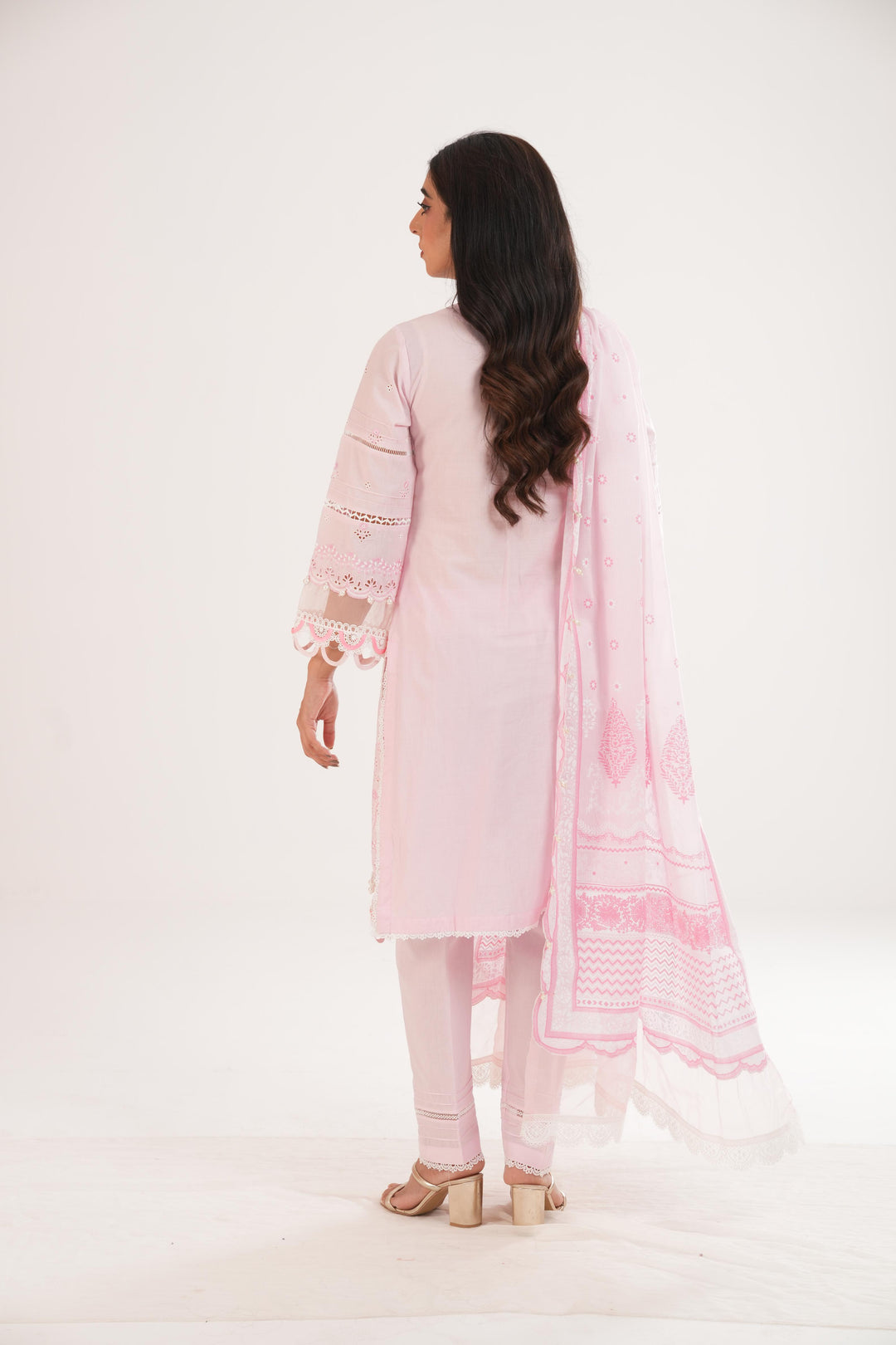 Embroidered Lawn Light Pink Stitched Suit - Zellbury