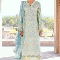 Embroidered Lawn Lemon Stitched Suit - Zellbury