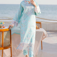 Embroidered Lawn Aqua Stitched Suit - Zellbury