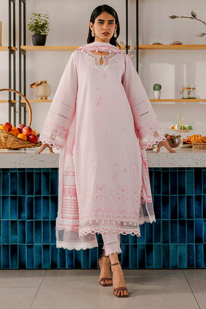 Embroidered Lawn Light Pink Stitched Suit - Zellbury