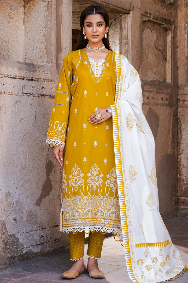 Embroidered Lawn Fawn Stitched Suit - Zellbury