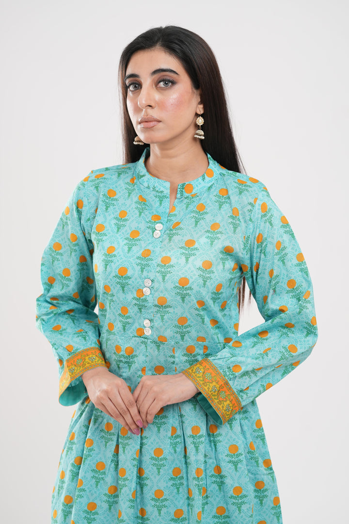 Lawn Sky Blue Stitched Suit - Zellbury