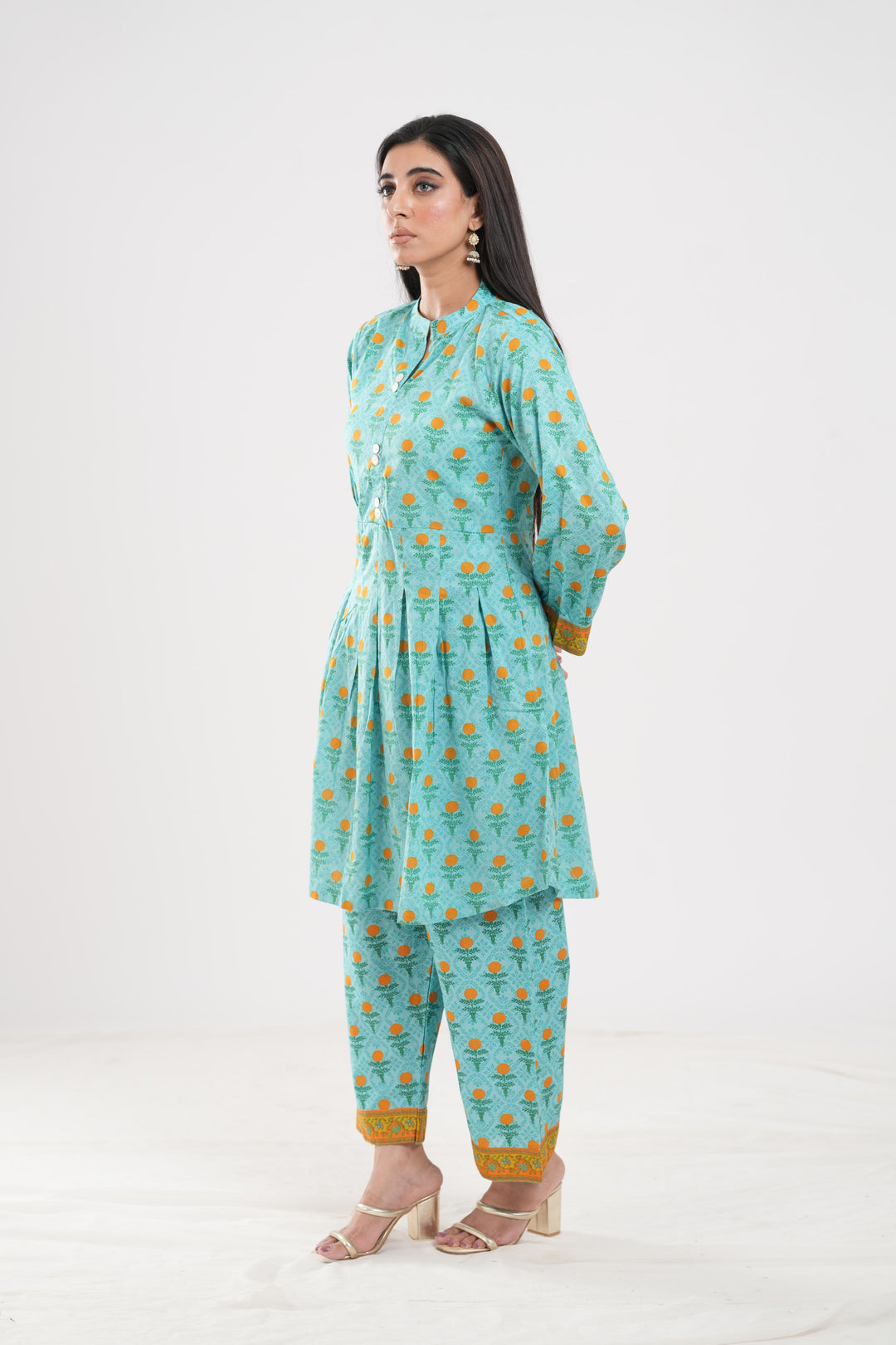 Lawn Sky Blue Stitched Suit - Zellbury