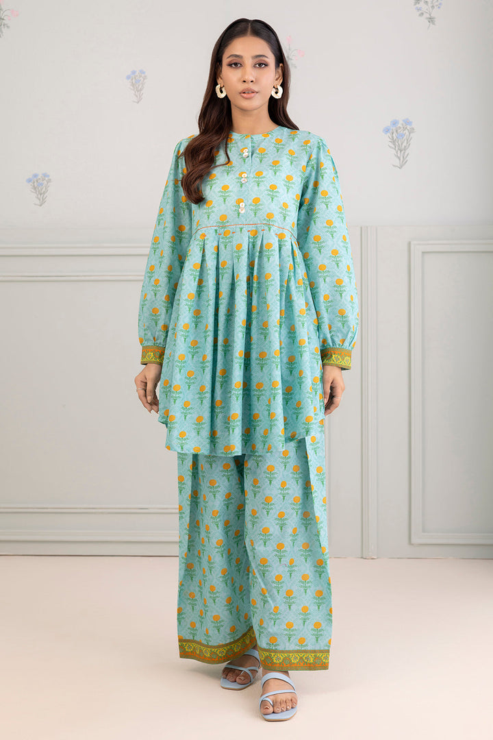 Lawn Sky Blue Stitched Suit - Zellbury