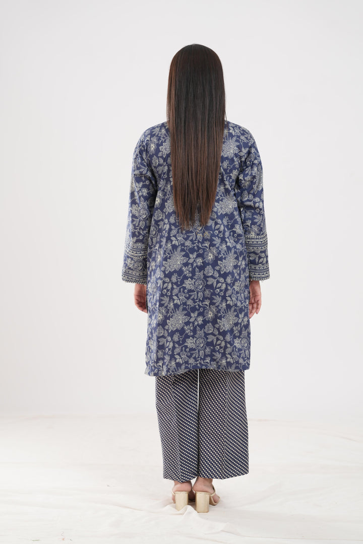 Lawn Blue Stitched Suit - Zellbury