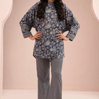 Lawn Blue Stitched Suit - Zellbury