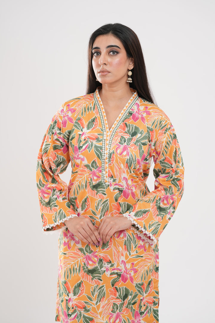 Lawn Yellow Stitched Suit - Zellbury