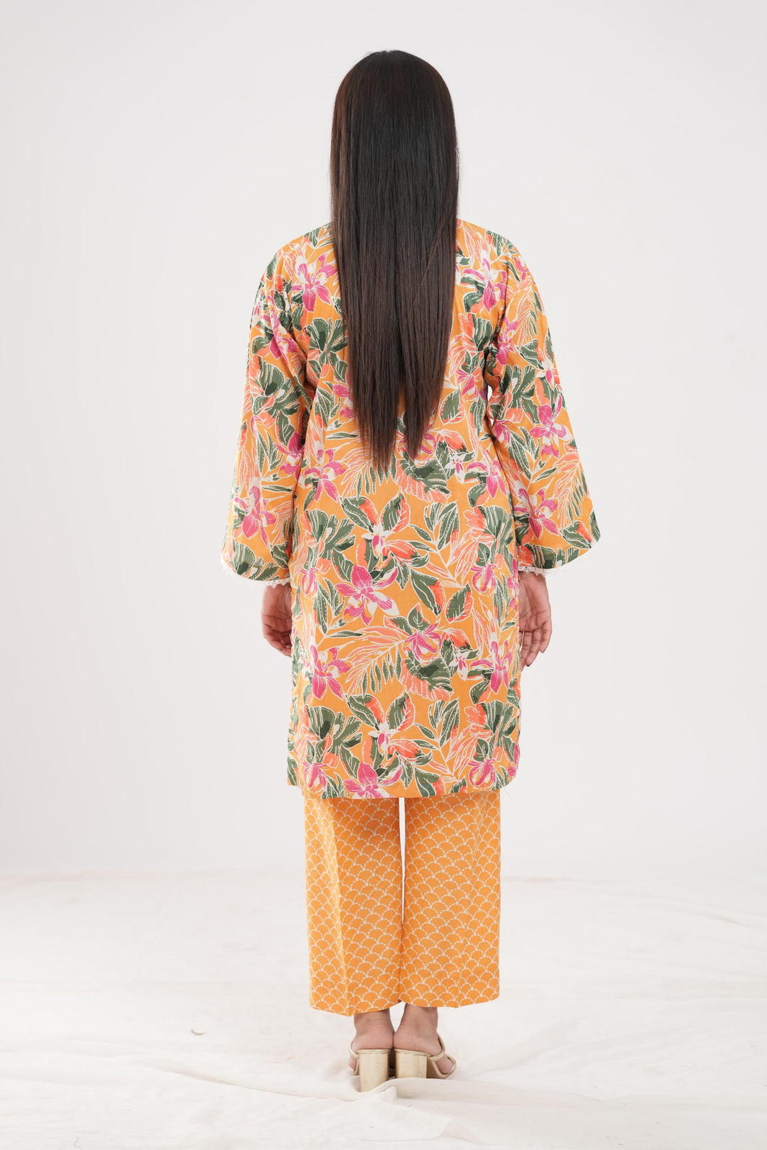 Lawn Yellow Stitched Suit - Zellbury