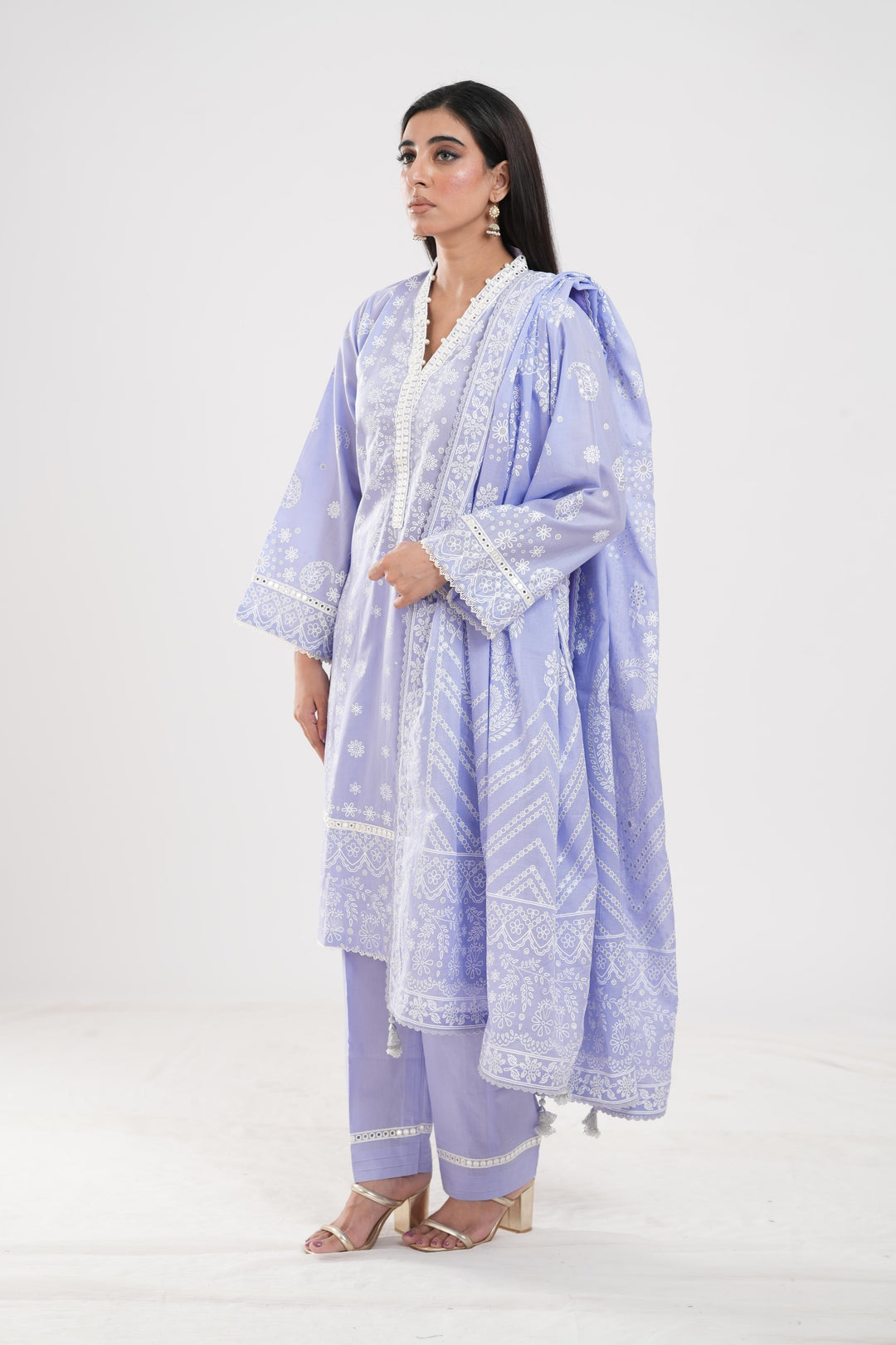 Lawn Lilac Stitched Suit - Zellbury