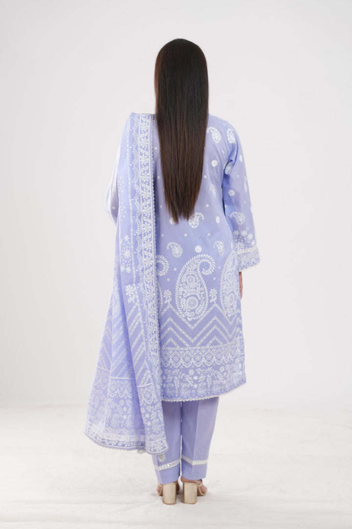 Lawn Lilac Stitched Suit - Zellbury