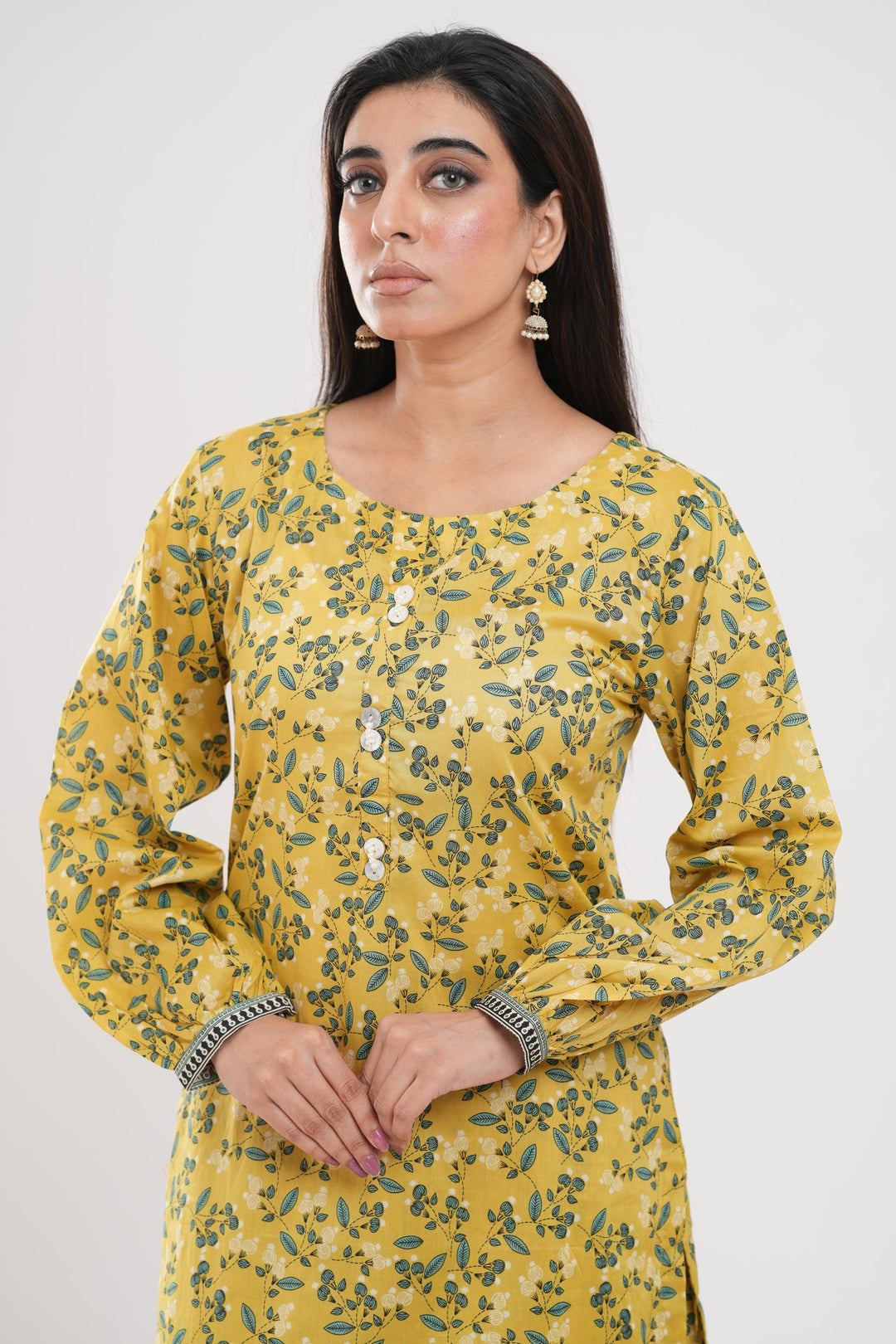 Lawn Yellow Stitched Suit - Zellbury