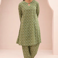 Lawn Green Stitched Suit - Zellbury