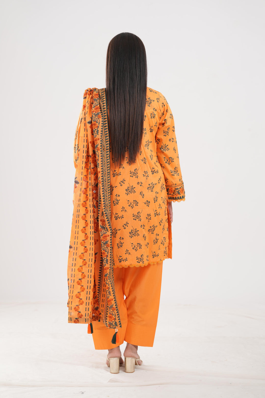 Lawn Yellow Stitched Suit - Zellbury