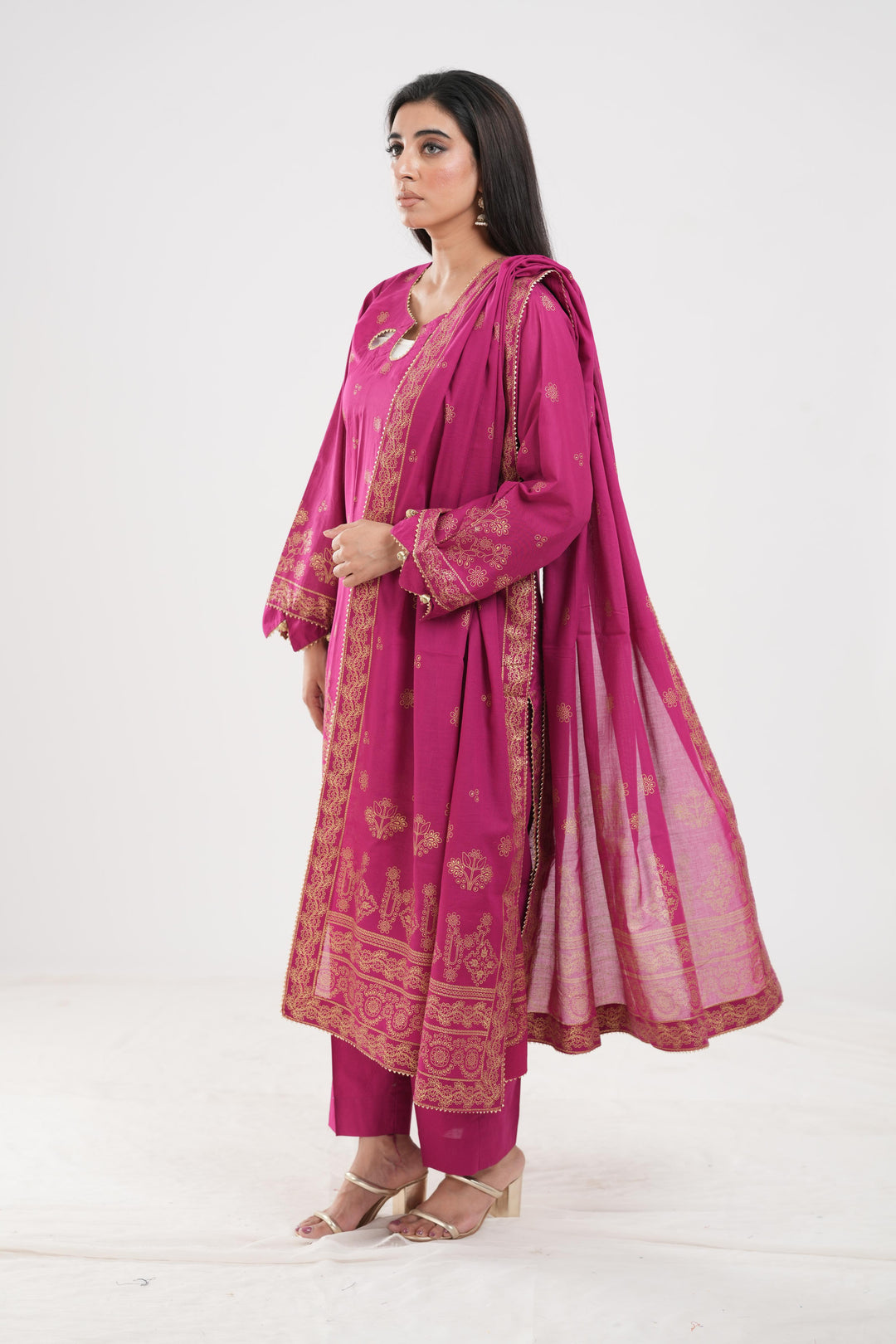 Lawn Pink Stitched Suit - Zellbury