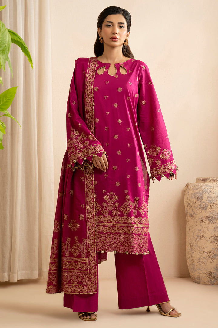 Lawn Pink Stitched Suit - Zellbury